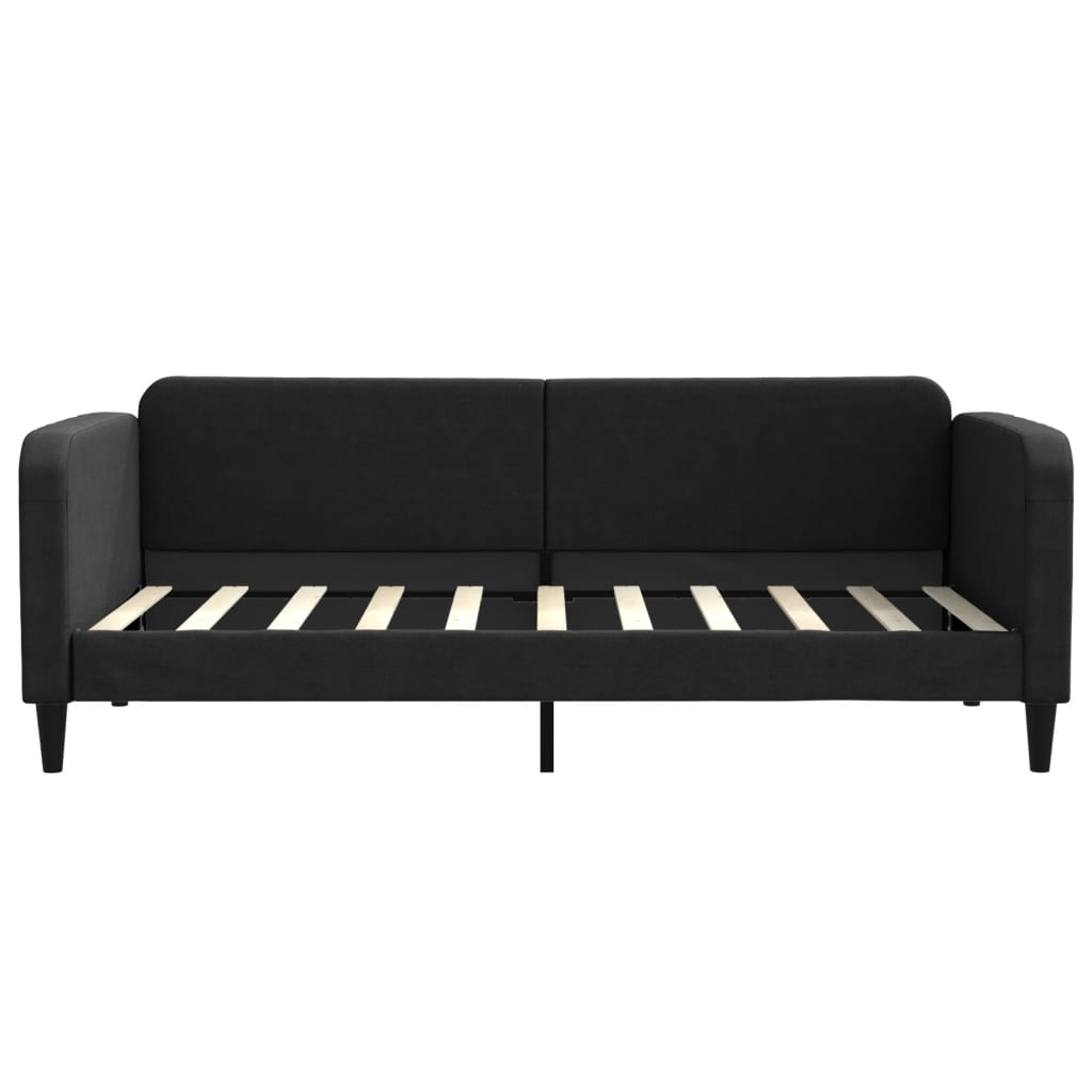 Divano Letto Estraibile con Cassetti Nero 90x190 cm in Tessuto | homemem39