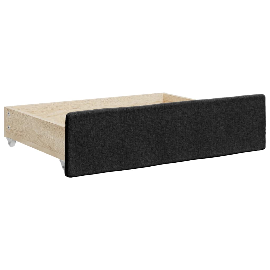 Divano Letto Estraibile con Cassetti Nero 90x190 cm in Tessuto | homemem39