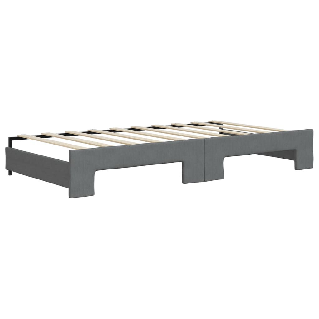 Divano Letto Estraibile Cassetti Grigio Scuro 90x190cm Tessuto - homemem39
