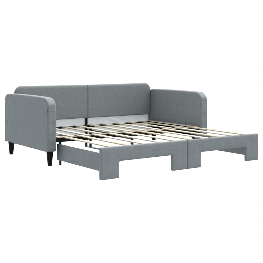 Divano Letto con Letto Estraibile Grigio Chiaro 100x190 Tessuto | homemem39