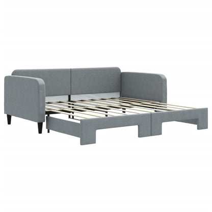 Divano Letto con Letto Estraibile Grigio Chiaro 100x190 Tessuto | homemem39