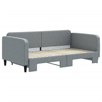 Divano Letto con Letto Estraibile Grigio Chiaro 100x190 Tessuto | homemem39