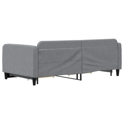 Divano Letto Estraibile Cassetti Grigio Chiaro 100x190 Tessuto | homemem39