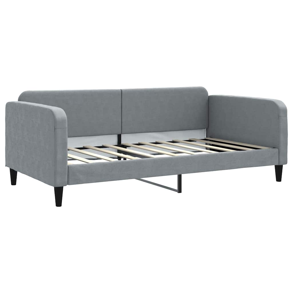 Divano Letto Estraibile Cassetti Grigio Chiaro 100x190 Tessuto | homemem39