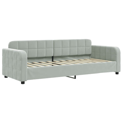 Divano Letto con Materasso Grigio Chiaro 80x200 cm in Velluto - homemem39