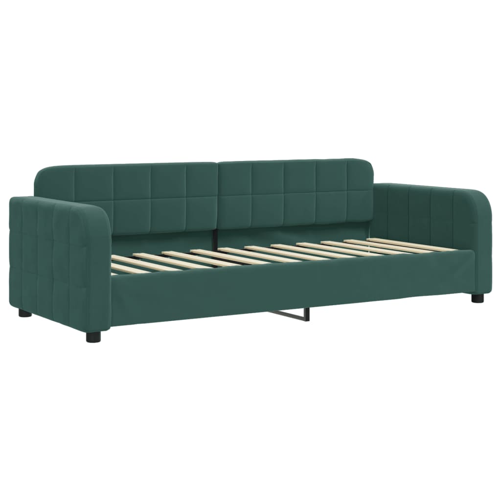 Divano Letto con Materasso Verde Scuro 80x200 cm in Velluto - homemem39