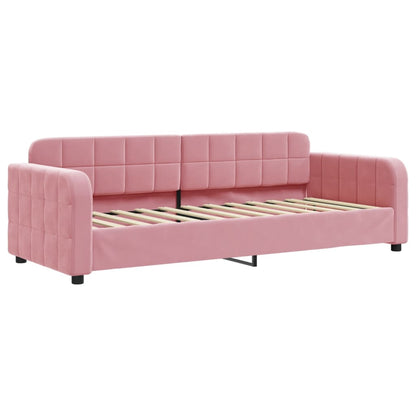 Divano Letto con Materasso Rosa 80x200 cm in Velluto - homemem39