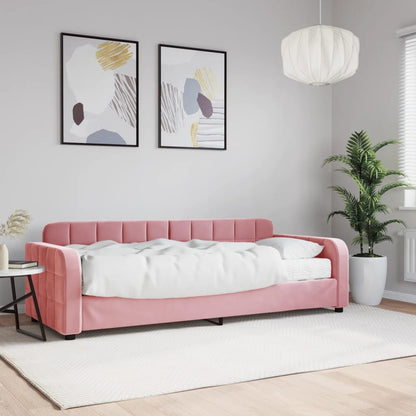 Divano Letto con Materasso Rosa 80x200 cm in Velluto - homemem39