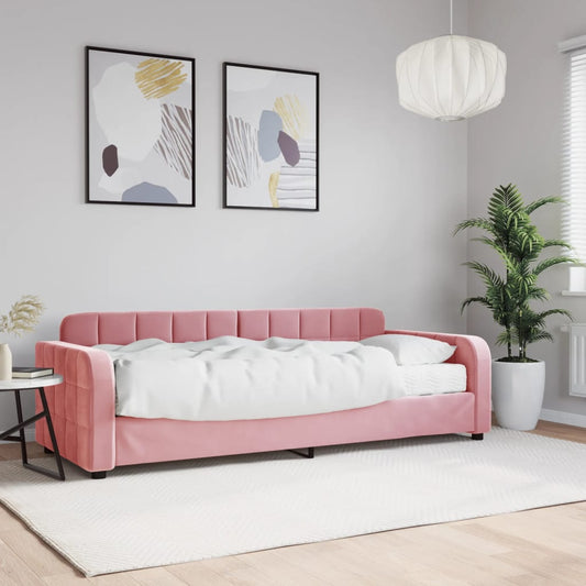 Divano Letto con Materasso Rosa 80x200 cm in Velluto - homemem39