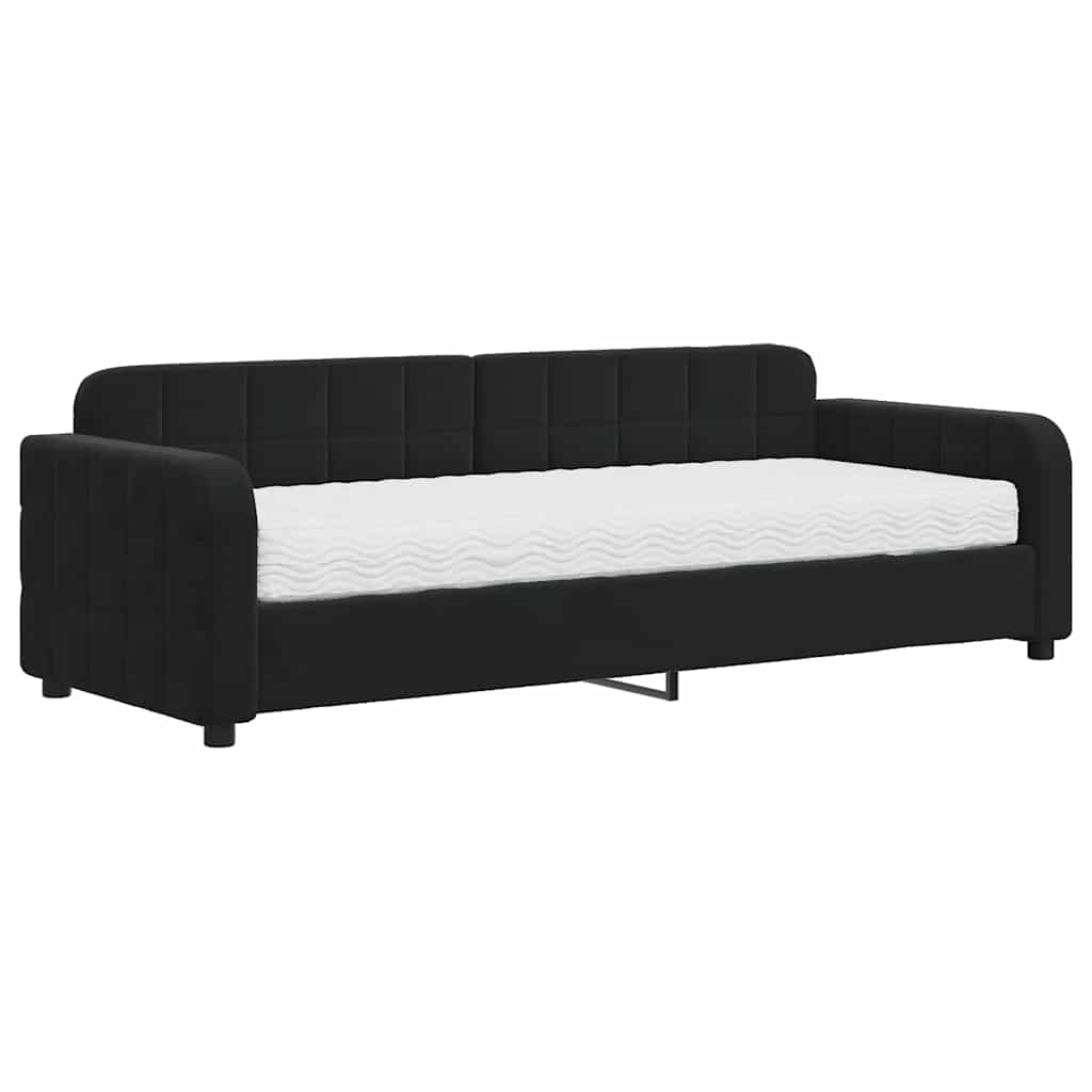 Divano Letto con Materasso Nero 80x200 cm in Velluto | homemem39