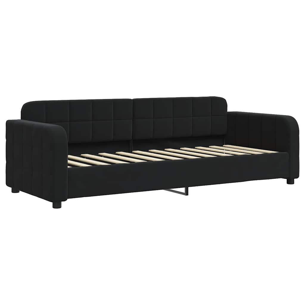 Divano Letto con Materasso Nero 80x200 cm in Velluto | homemem39