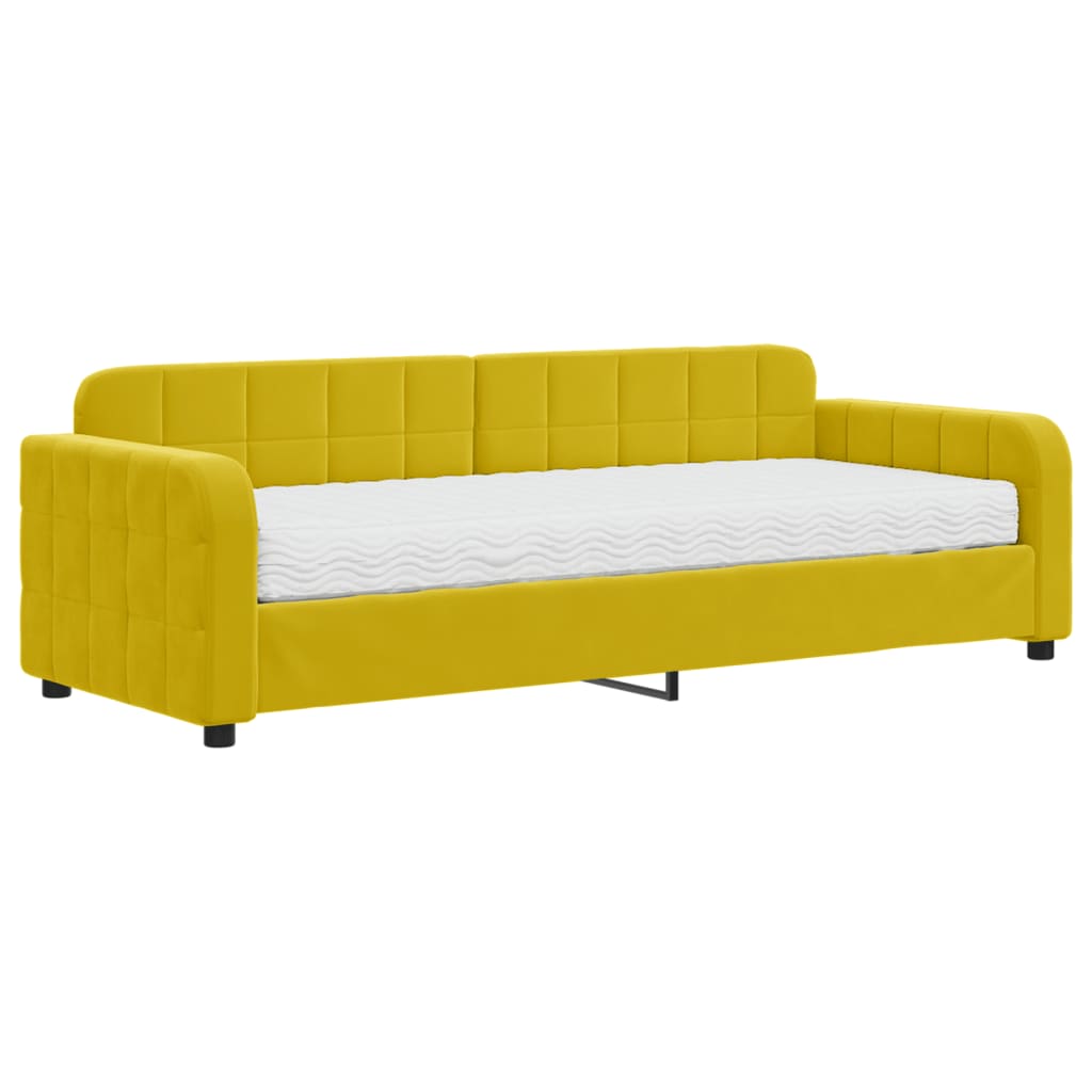 Divano Letto con Materasso Giallo 80x200 cm in Velluto - homemem39