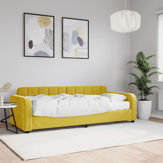 Divano Letto con Materasso Giallo 80x200 cm in Velluto - homemem39