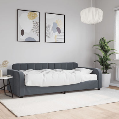 Divano Letto con Materasso Grigio Scuro 90x200 cm in Velluto - homemem39