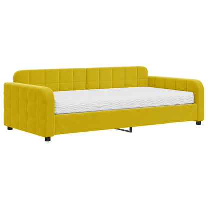 Divano Letto con Materasso Giallo 100x200 cm in Velluto - homemem39