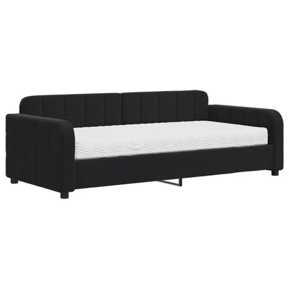 Divano Letto con Materasso Nero 90x190 cm in Velluto | homemem39