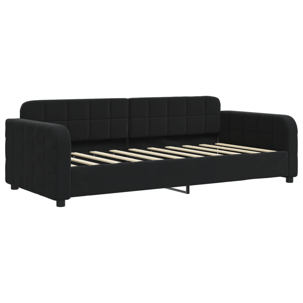 Divano Letto con Materasso Nero 90x190 cm in Velluto | homemem39