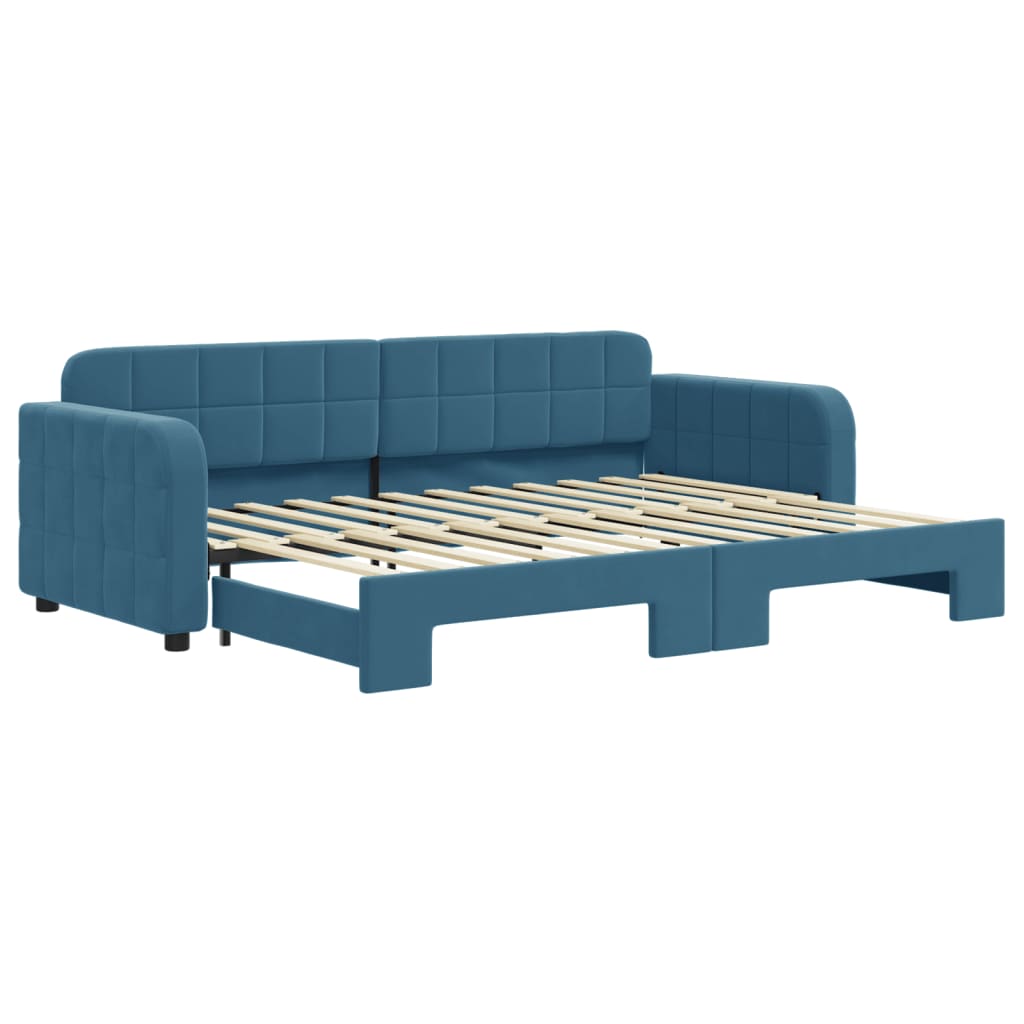 Divano Letto con Letto Estraibile Blu 80x200 cm in Velluto - homemem39