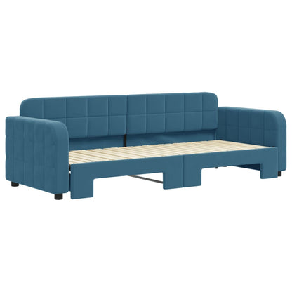 Divano Letto con Letto Estraibile Blu 80x200 cm in Velluto - homemem39