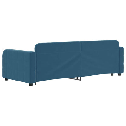 Divano Letto con Letto Estraibile Blu 80x200 cm in Velluto - homemem39