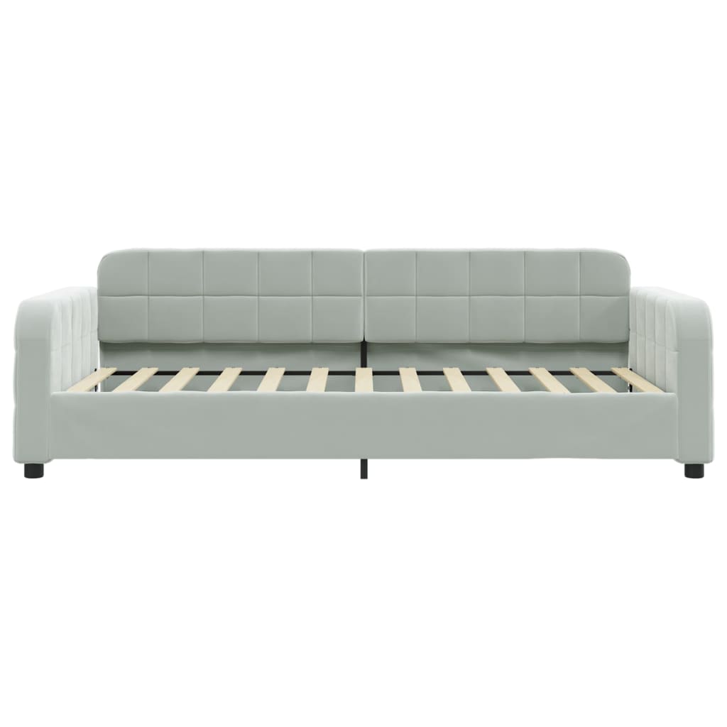 Divano Letto con Letto Estraibile Grigio Chiaro 80x200 Velluto - homemem39