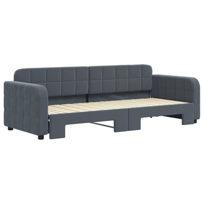 Divano Letto con Letto Estraibile Grigio Scuro 80x200cm Velluto | homemem39