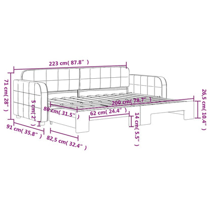 Divano Letto con Letto Estraibile Grigio Scuro 80x200cm Velluto | homemem39