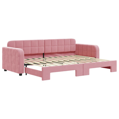 Divano Letto con Letto Estraibile Rosa 80x200 cm in Velluto - homemem39