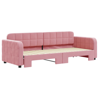 Divano Letto con Letto Estraibile Rosa 80x200 cm in Velluto - homemem39