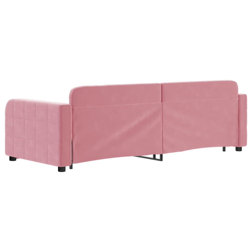 Divano Letto con Letto Estraibile Rosa 80x200 cm in Velluto - homemem39