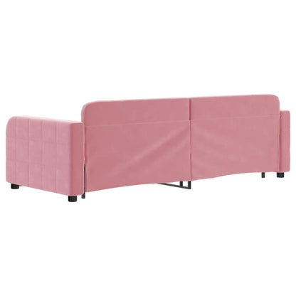 Divano Letto con Letto Estraibile Rosa 80x200 cm in Velluto - homemem39