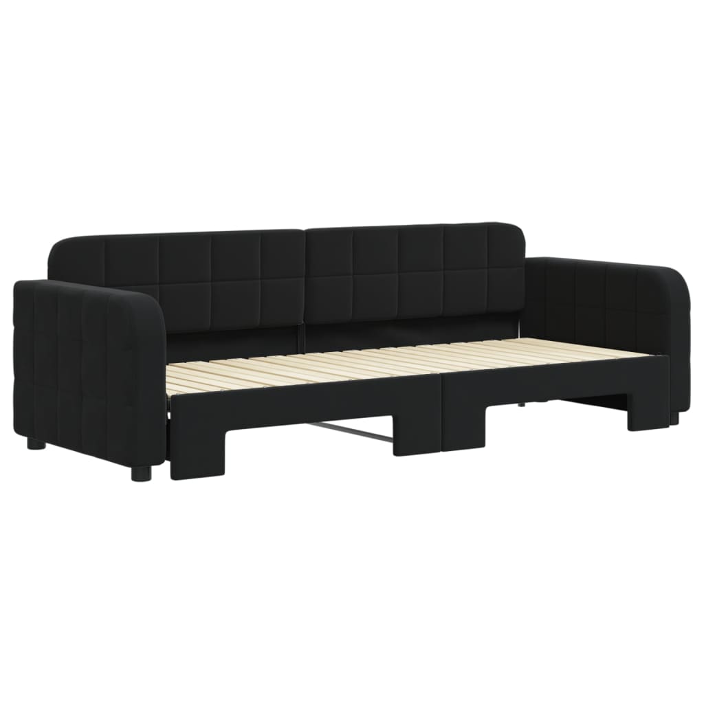 Divano Letto con Letto Estraibile Nero 80x200 cm in Velluto | homemem39