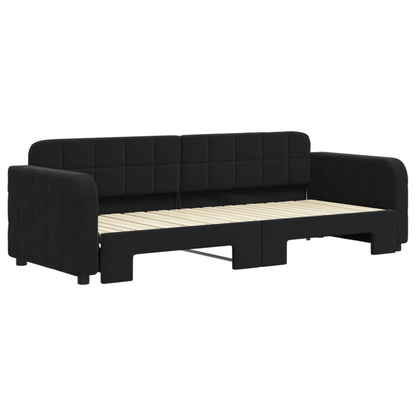 Divano Letto con Letto Estraibile Nero 80x200 cm in Velluto | homemem39