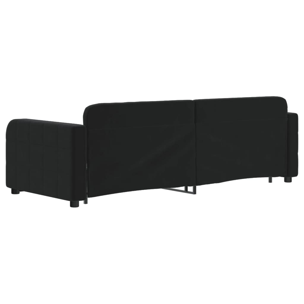 Divano Letto con Letto Estraibile Nero 80x200 cm in Velluto
