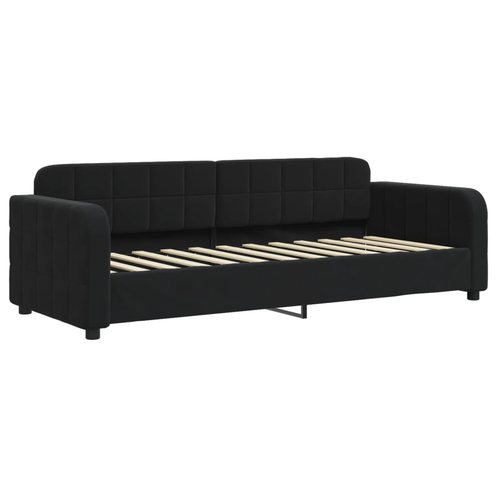 Divano Letto con Letto Estraibile Nero 80x200 cm in Velluto | homemem39