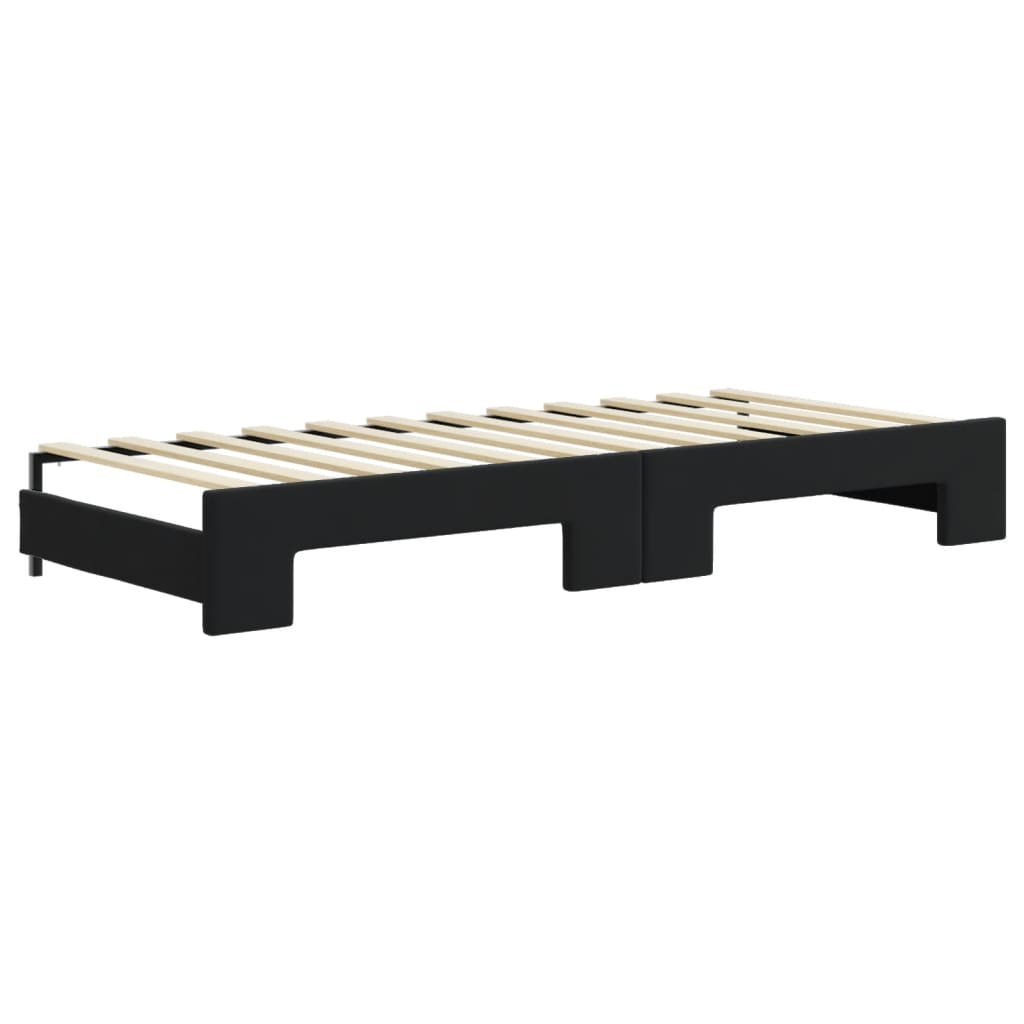 Divano Letto con Letto Estraibile Nero 80x200 cm in Velluto | homemem39