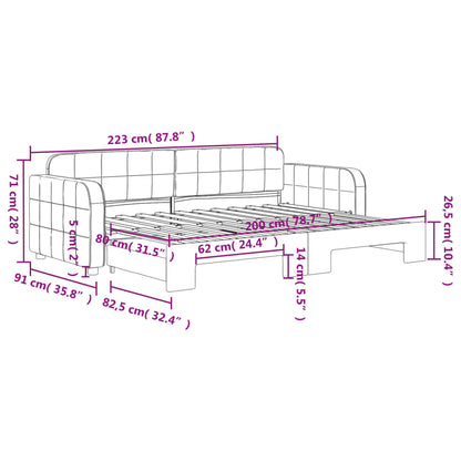 Divano Letto con Letto Estraibile Nero 80x200 cm in Velluto