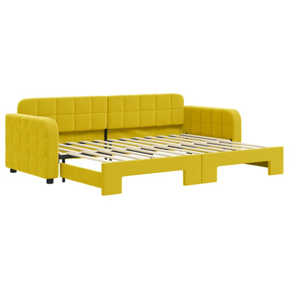 Divano Letto con Letto Estraibile Giallo 80x200 cm in Velluto - homemem39