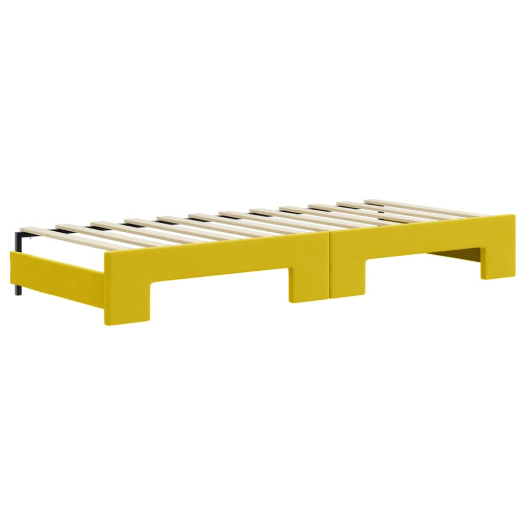 Divano Letto con Letto Estraibile Giallo 80x200 cm in Velluto - homemem39