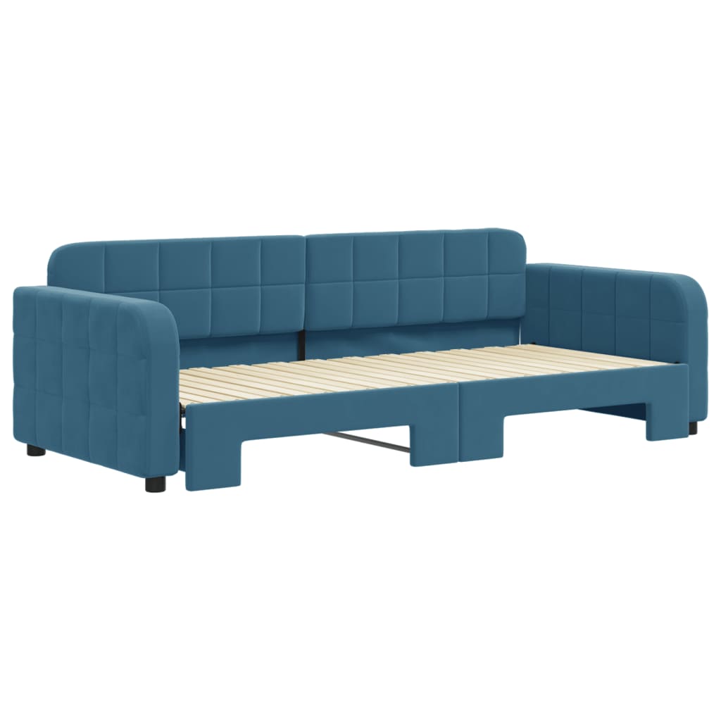 Divano Letto con Letto Estraibile Blu 90x200 cm in Velluto - homemem39
