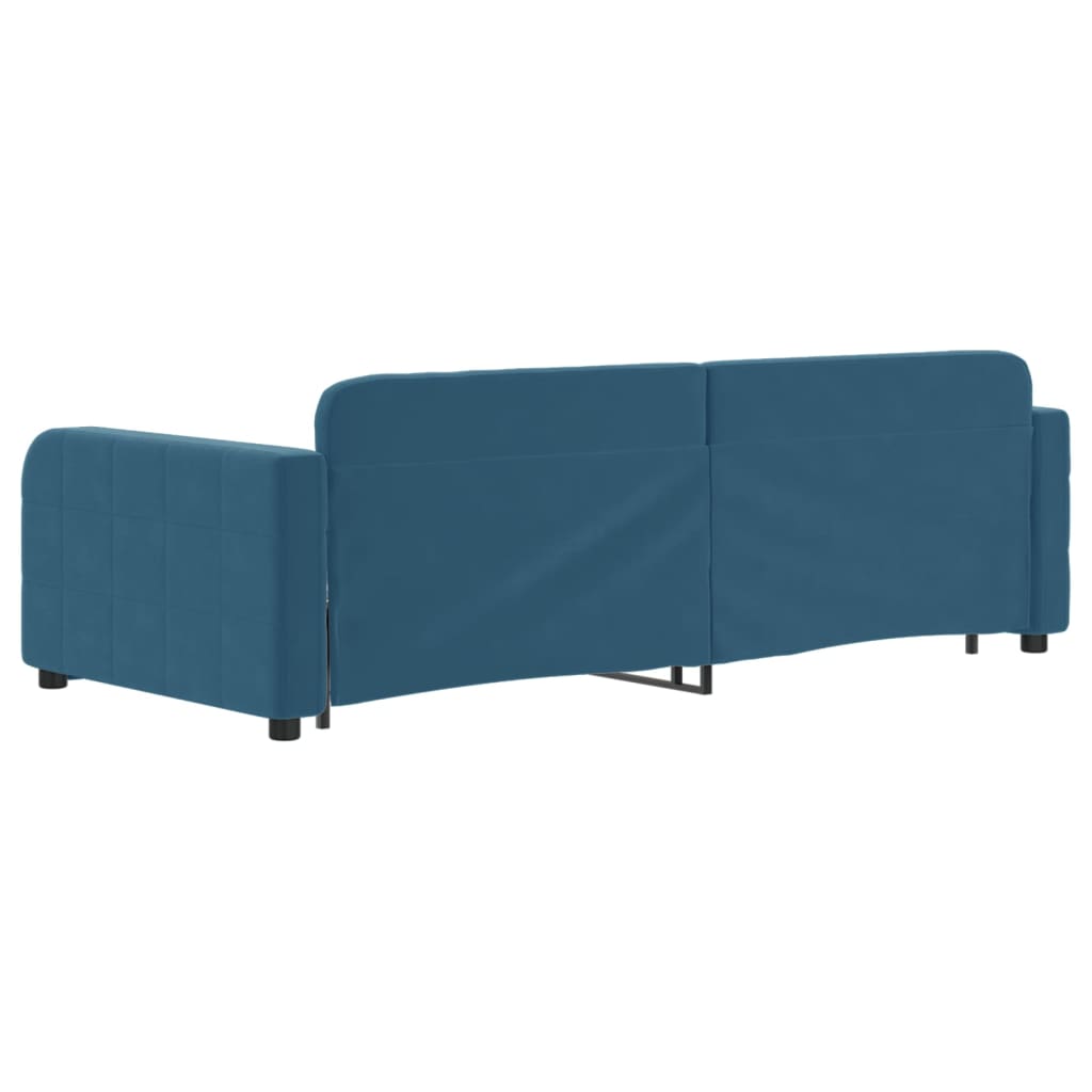 Divano Letto con Letto Estraibile Blu 90x200 cm in Velluto - homemem39