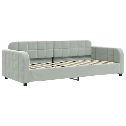 Divano Letto con Letto Estraibile Grigio Chiaro 90x200 Velluto