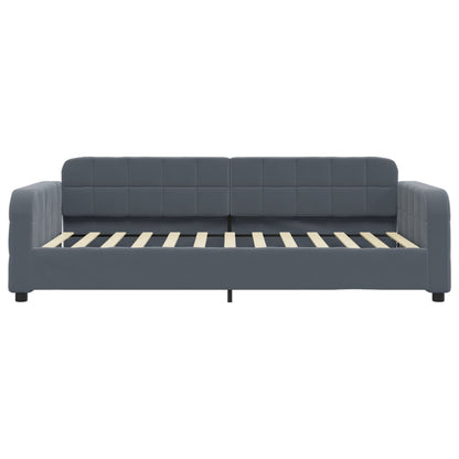 Divano Letto con Letto Estraibile Grigio Scuro 90x200cm Velluto