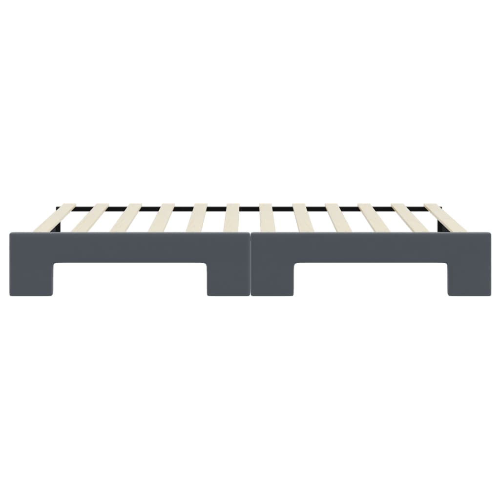 Divano Letto con Letto Estraibile Grigio Scuro 90x200cm Velluto