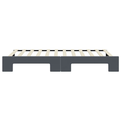 Divano Letto con Letto Estraibile Grigio Scuro 90x200cm Velluto