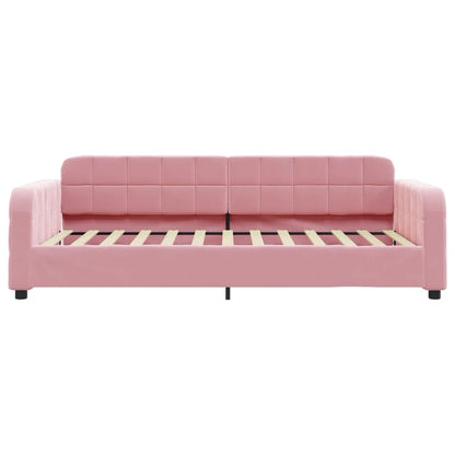 Divano Letto con Letto Estraibile Rosa 90x200 cm in Velluto