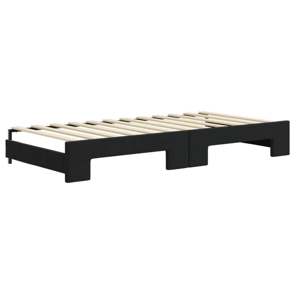 Divano Letto con Letto Estraibile Nero 90x200 cm in Velluto - homemem39