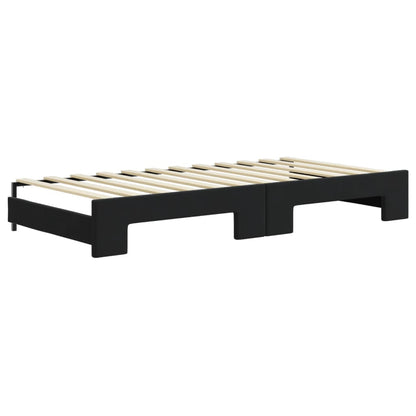 Divano Letto con Letto Estraibile Nero 90x200 cm in Velluto - homemem39