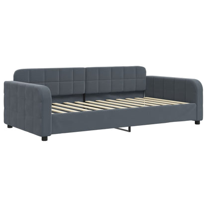 Divano Letto con Letto Estraibile Grigio Scuro 100x200 Velluto - homemem39