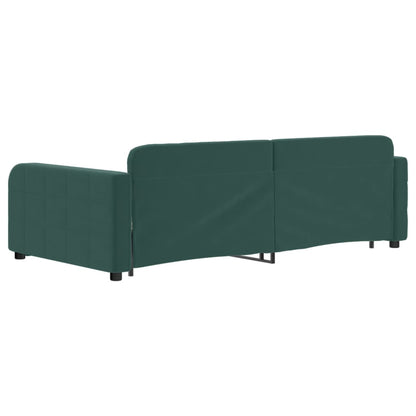 Divano Letto con Letto Estraibile Verde Scuro 100x200cm Velluto